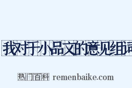 我对于小品文的意见组词是什么意思的图片